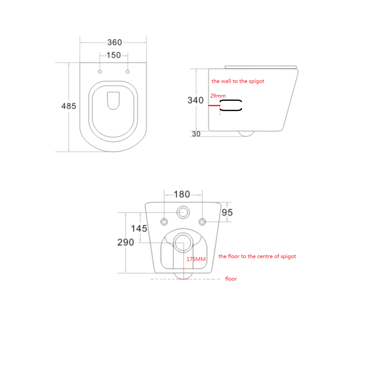 Matt Black Wall Hung Rimless Toilet with Soft Close Seat Cistern Frame and Black Flush - Verona