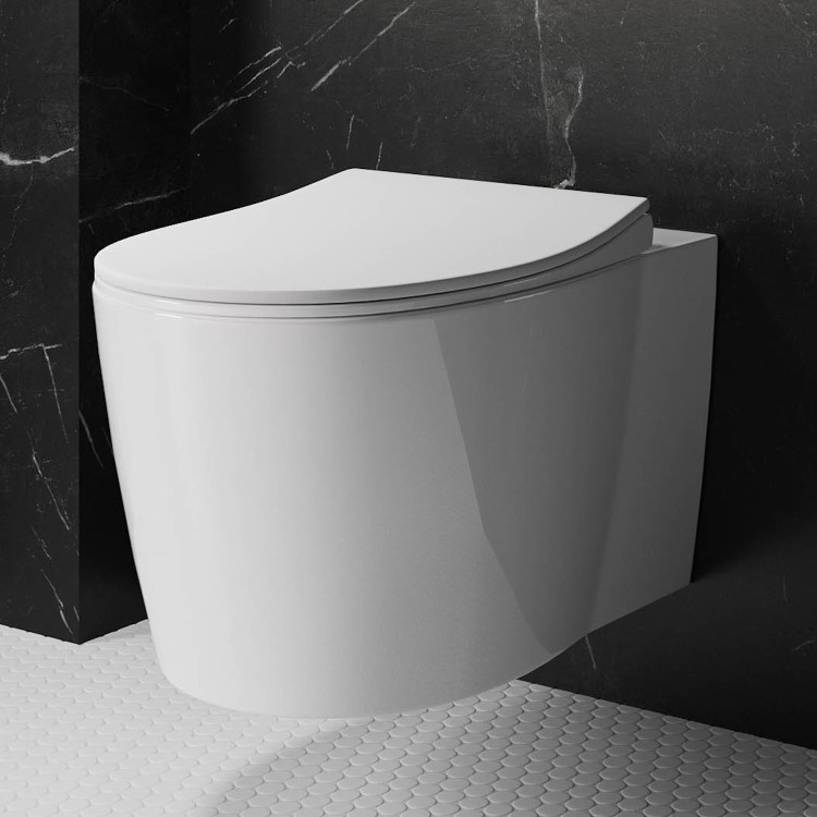 Wall Hung Rimless Toilet with Soft Close Seat - Alcor