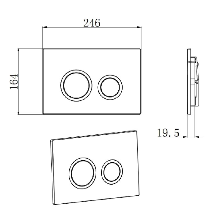 Wall Hung Toilet with Soft Close Seat Frame Cistern and Brass Flush - Alcor