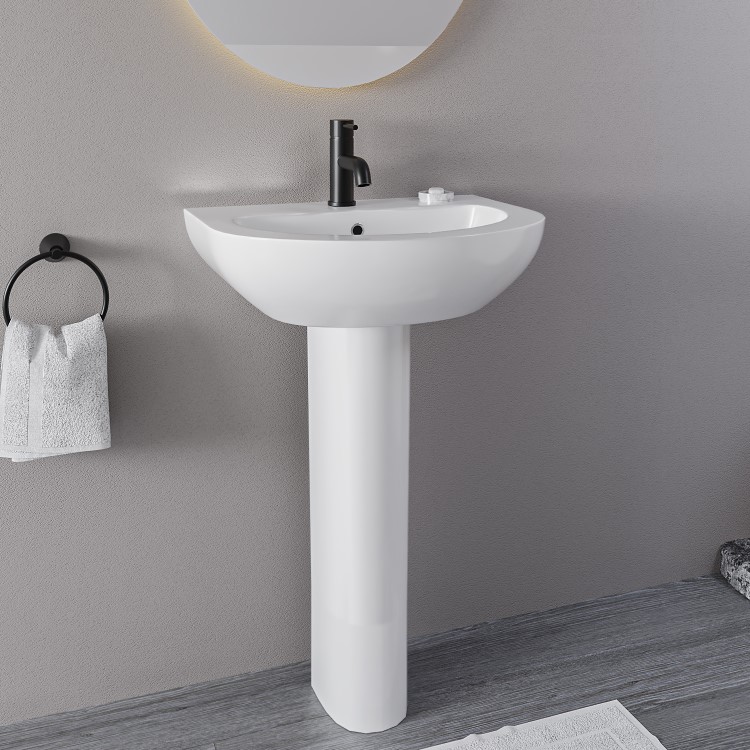 Modern Pedestal Basin 550mm - Newport