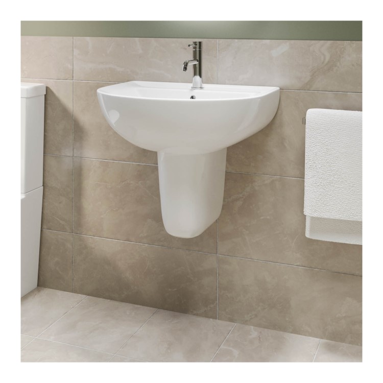 Modern Semi Pedestal Basin 550mm - Newport