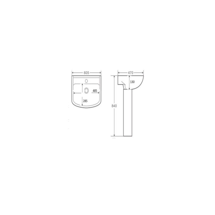 Rimless Close Coupled Toilet and Basin Suite - Ashford