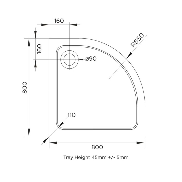 800mm Black Quadrant Shower Enclosure Bathroom Suite with Left Hand Toilet & Sink Unit - Pavo