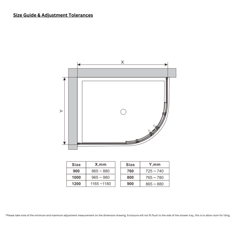 Black 8mm Glass Offset Quadrant Shower Enclosure 1000x800mm - Pavo