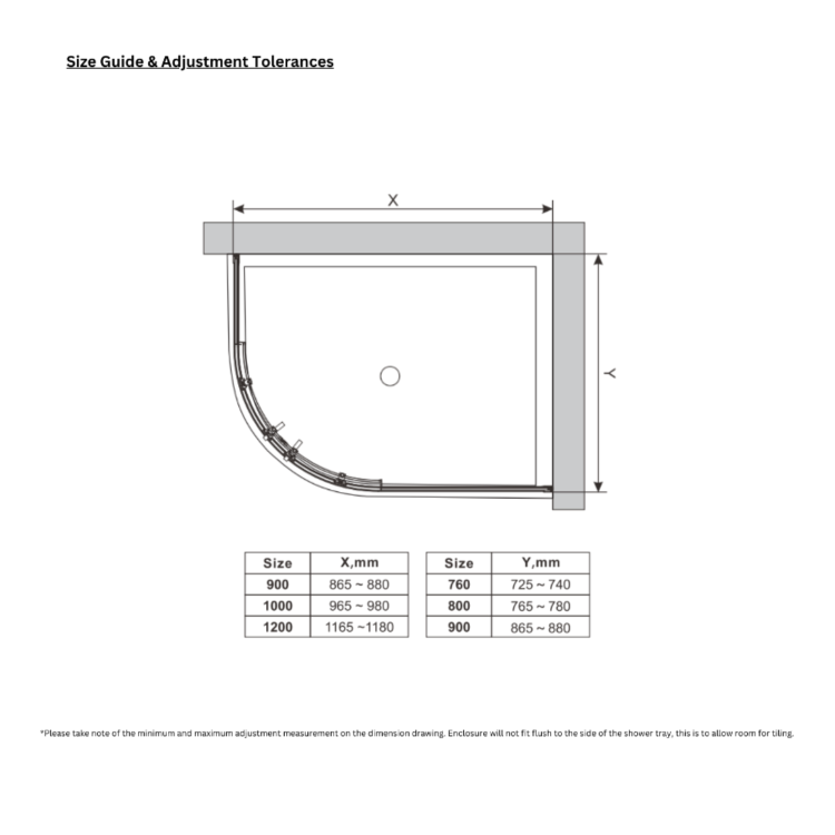 Black 8mm Left Hand Offset Quadrant Shower Enclosure with Shower Tray 1000x800mm - Pavo