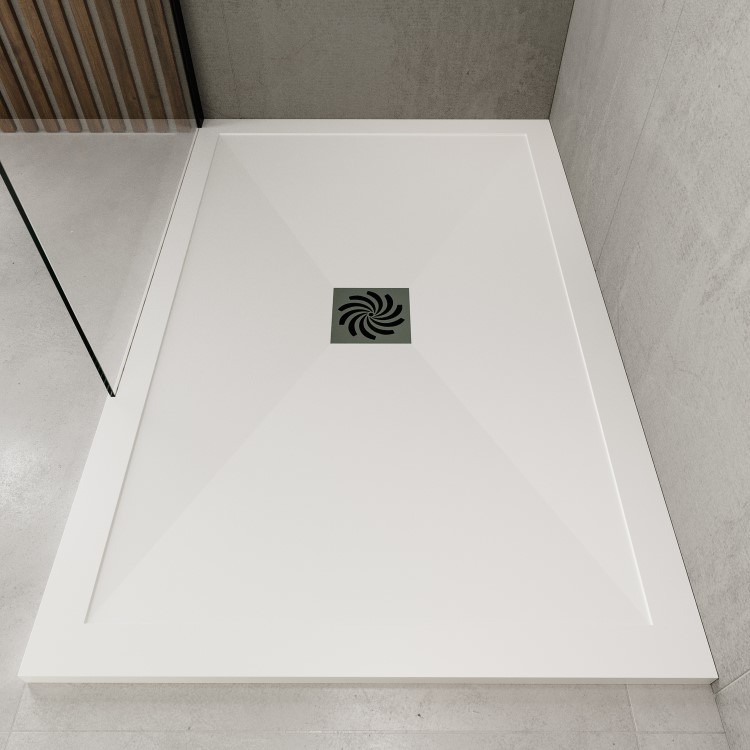 Chrome 8mm Glass Rectangular Sliding Shower Enclosure with Low Profile Shower Tray 1000x800mm - Pavo