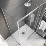 Chrome 8mm Glass Rectangular Sliding Shower Enclosure with Low Profile Shower Tray 1200x900mm - Pavo