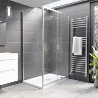 Chrome 8mm Glass Rectangular Sliding Shower Enclosure 1400x900mm - Pavo