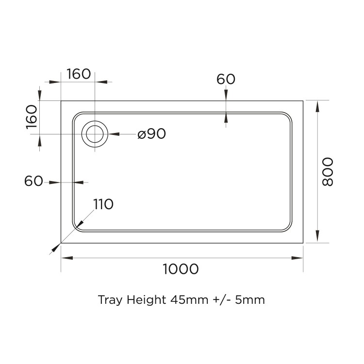 Chrome 8mm Glass Rectangular Sliding Shower Enclosure with Shower Tray 1000x700mm - Pavo