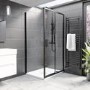 Black 8mm Glass Rectangular Sliding Shower Enclosure with Shower Tray 1200x800mm - Pavo