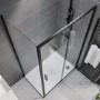 Black 8mm Glass Rectangular Sliding Shower Enclosure with Shower Tray 1200x800mm - Pavo