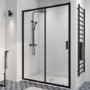 1700mm Black Sliding Shower Door 8mm Glass - Pavo