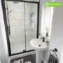 1700mm Black Sliding Shower Door 8mm Glass - Pavo