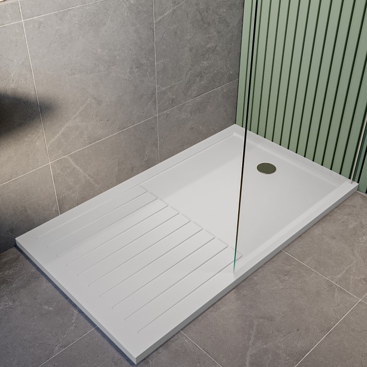 1700 x 800mm Chrome Walk in Shower Enclosure Suite with Ashford Toilet and Basin