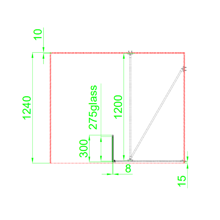 1400x800mm Black Grid Framework Wet Room Shower Screen Enclosure with 300mm Fixed Panel and Shower Tray with Drying Area - Nova