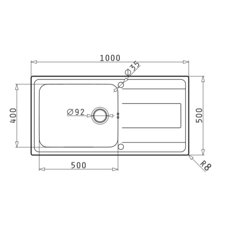 Single Bowl Chrome Stainless Steel Kitchen Sink with Reversible Drainer - Enza Isabella