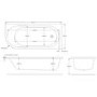 Jersey J Shaped Right Hand Bath with Bath Panel - 1700mm x 750mm 