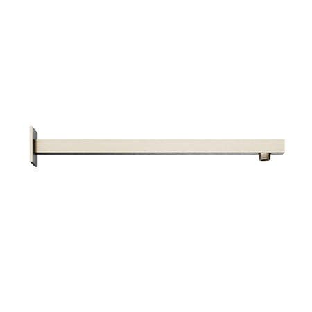 Brushed Nickel Square 250mm Shower Head With Wall Arm