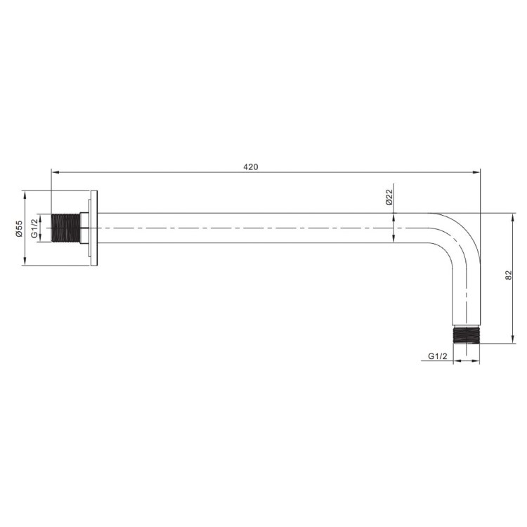 Concealed Thermostatic Mixer Shower Set with Slim Wall Mounted Shower Head With 250mm Slim Head - Flow