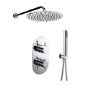 Chrome Dual Outlet Wall Mounted Mixer Shower Set With Hand Shower - Arissa