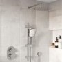 Chrome 2 Outlet Concealed Thermostatic Shower Valve with Dual Control - Flow