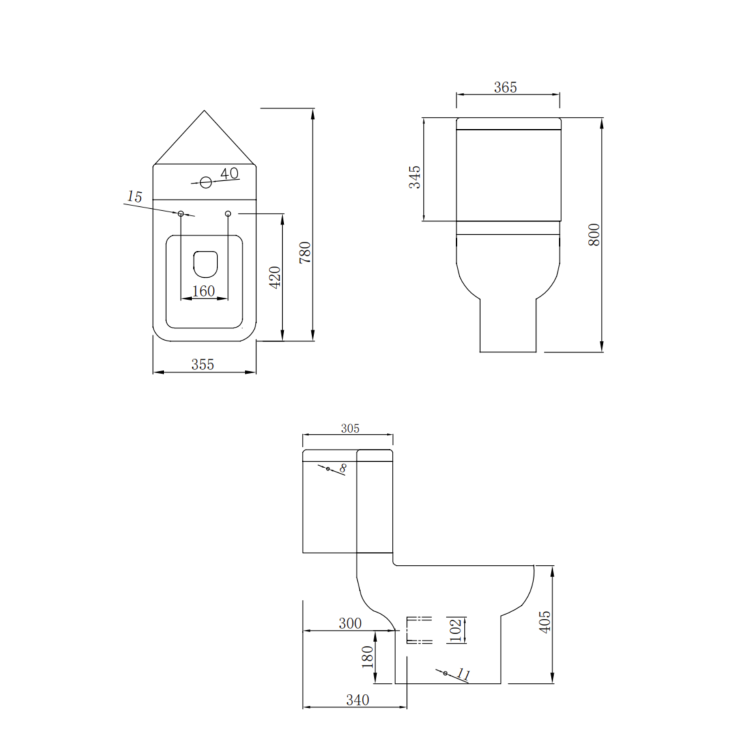 Close Coupled Corner Toilet with Soft Close Seat & Cover - Seren 