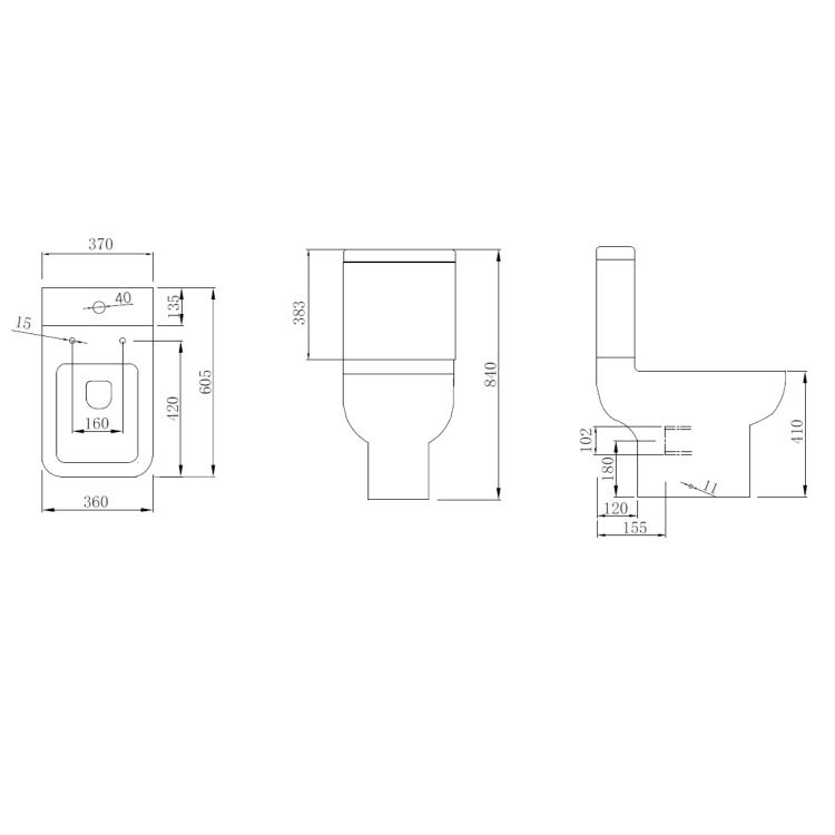 Close Coupled Toilet and Semi Pedestal Basin Bathroom Suite - Seren