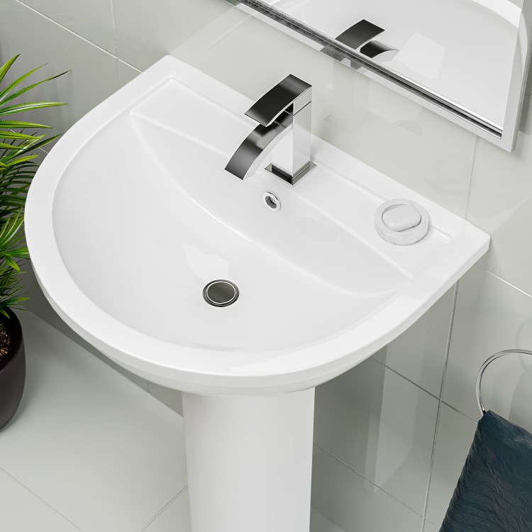 Modern Pedestal Basin 550mm - Addison