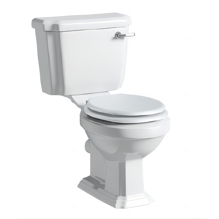 Traditional Close Coupled Toilet with Wooden Soft Close Seat - Park Royal