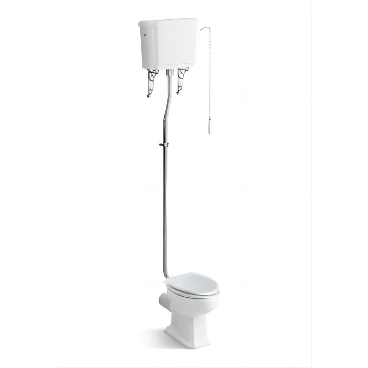 Park Royal Traditional High Level Toilet with Wooden Soft Close Seat 