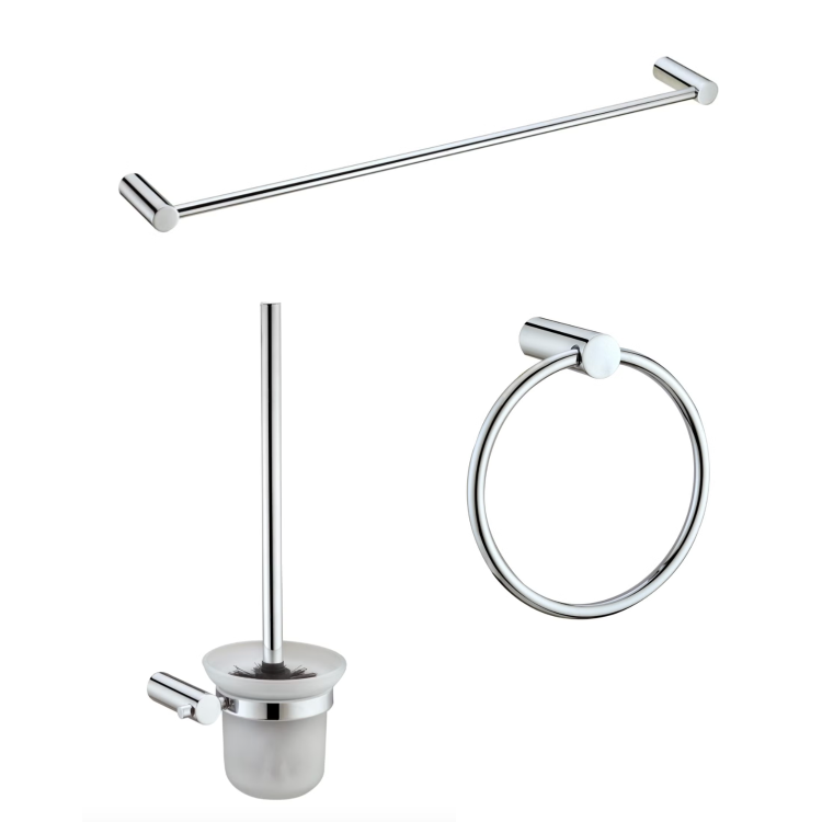 Chrome 3 Piece Bathroom Accessory Set - Warren