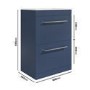 600mm Blue Freestanding Vanity Unit with Basin and Chrome Handle - Ashford