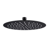 Black 250mm Round Rainfall Shower Head - Arissa