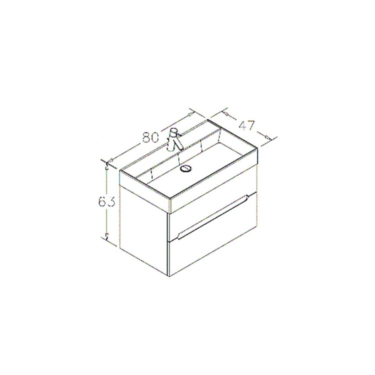 800mm Matt White Wall Hung Basin Vanity Unit - Morella