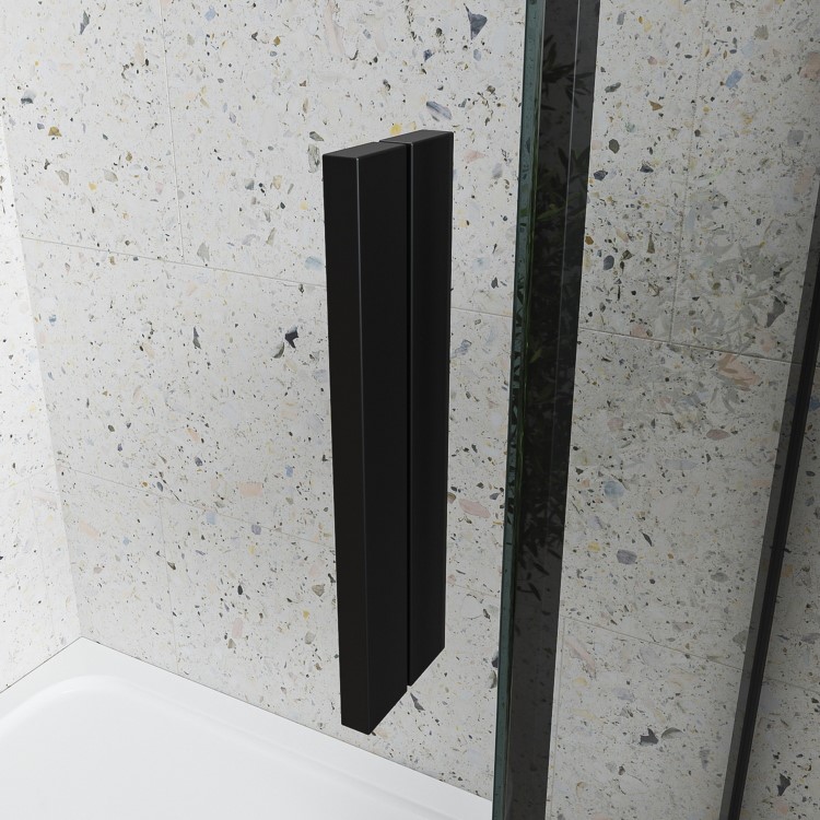 Black 8mm Glass Frameless Quadrant Shower Enclosure 800mm - Aquila