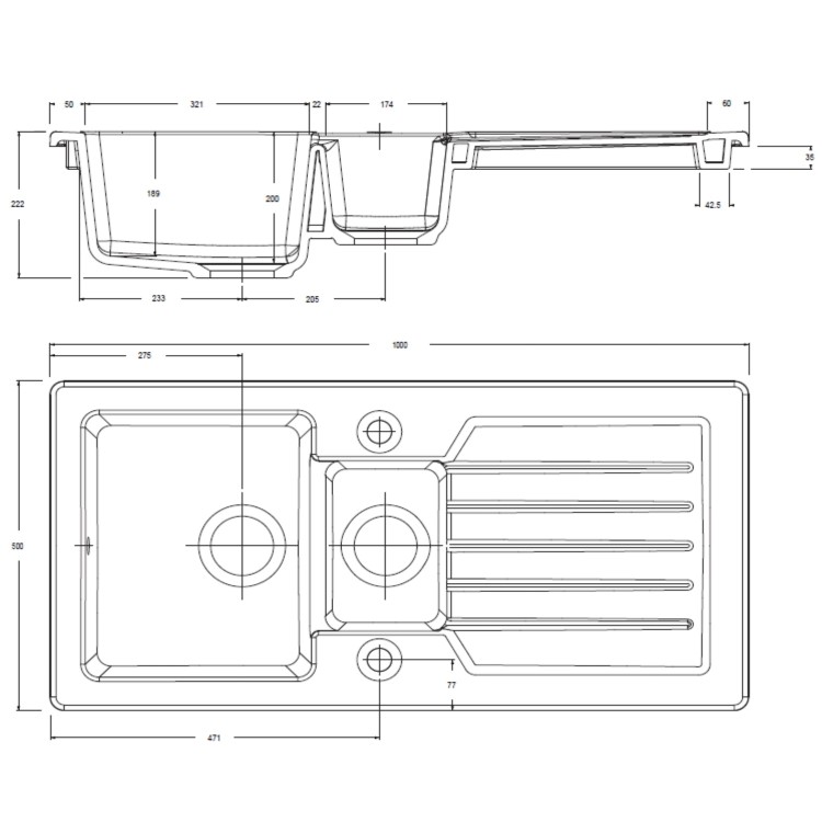 1.5 Bowl Alexandra Reversible Ceramic Kitchen Sink & Evelyn Chrome Pull Out Kitchen Mixer Tap