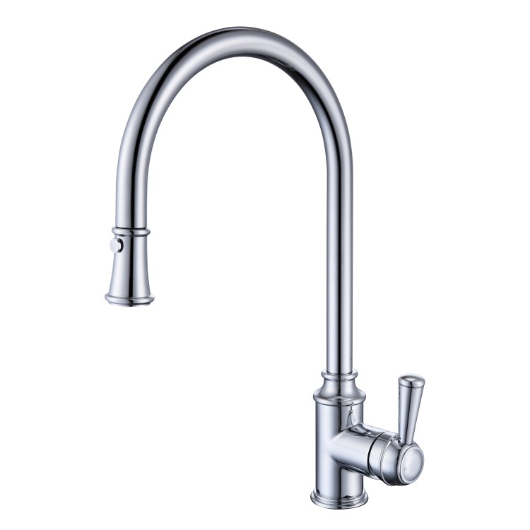 GRADE A2 - Evelyn Traditional Single Lever Monobloc Pull Out Kitchen Tap- Chrome