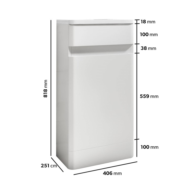 410mm White Cloakroom Vanity Unit with Basin - Pendle