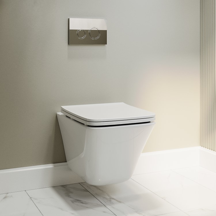 Wall Hung Toilet and Grey Gloss Basin Vanity Unit Cloakroom Suite - Pendle