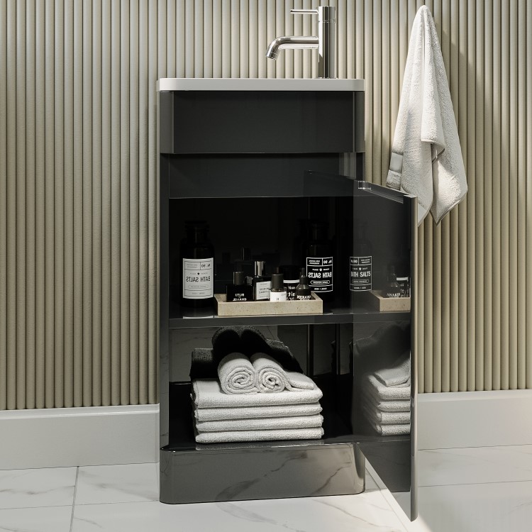 410mm Dark Grey Cloakroom Vanity Unit with Basin - Pendle