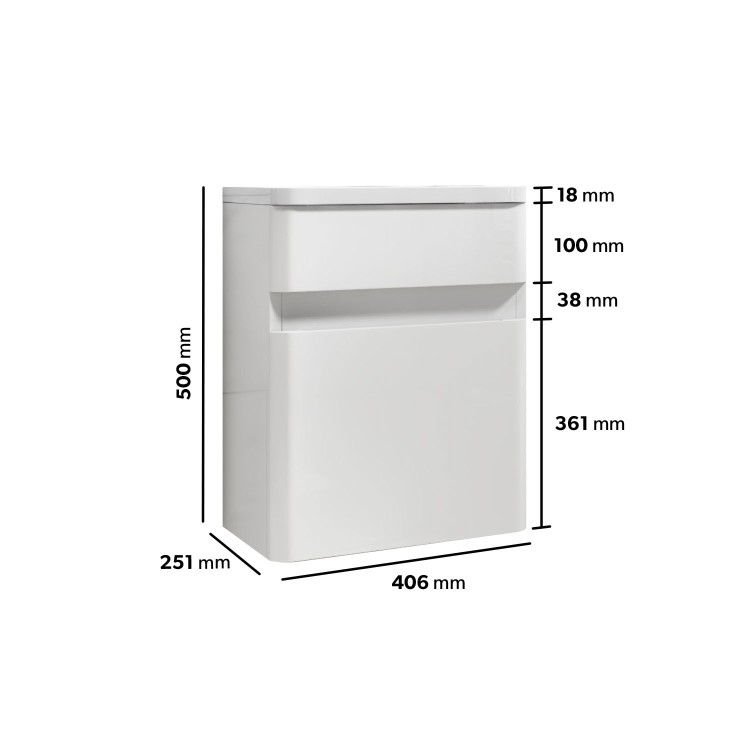 410mm White Wall Hung Cloakroom Vanity Unit with Basin - Pendle