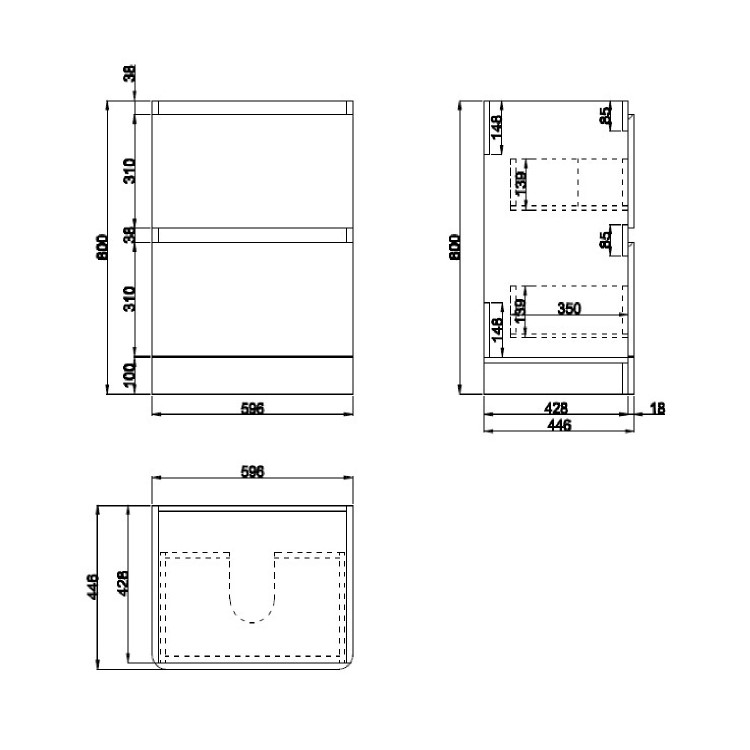 1100mm White Toilet and Sink Unit with Square Toilet - Pendle