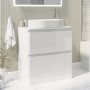 800mm White Freestanding Countertop Vanity Unit with Basin - Pendle