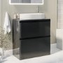 800mm Dark Grey Freestanding Countertop Vanity Unit with Basin - Pendle