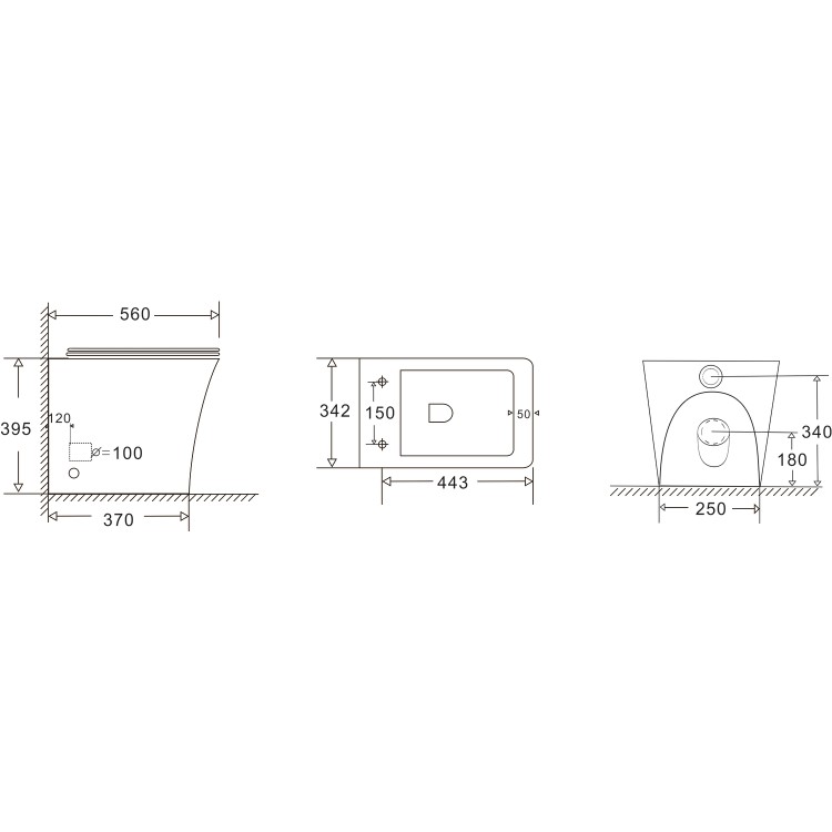 1100mm White Toilet and Sink Unit with Square Toilet - Pendle