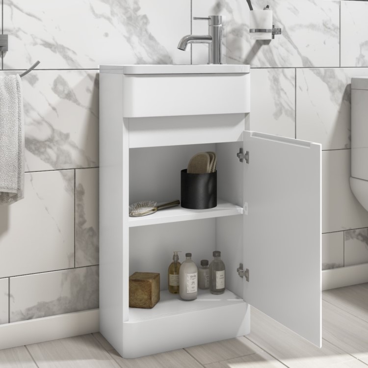 Close Coupled Toilet and Basin Vanity Unit Bathroom Suite - Pendle