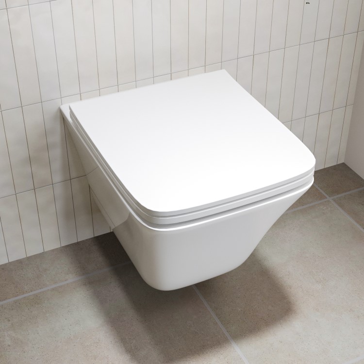 Wall Hung Rimless Toilet with Soft Close Seat - Boston