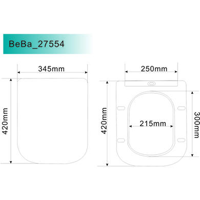 Wall Hung Rimless Toilet with Seat Frame and Chrome Flush Plate - Boston