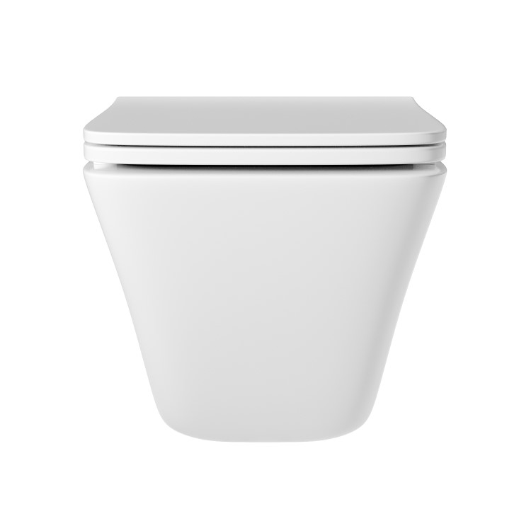 Wall Hung Rimless Toilet  - Includes Cistern Wall Hung Frame Soft Close Seat and Chrome Flush Plate - Boston