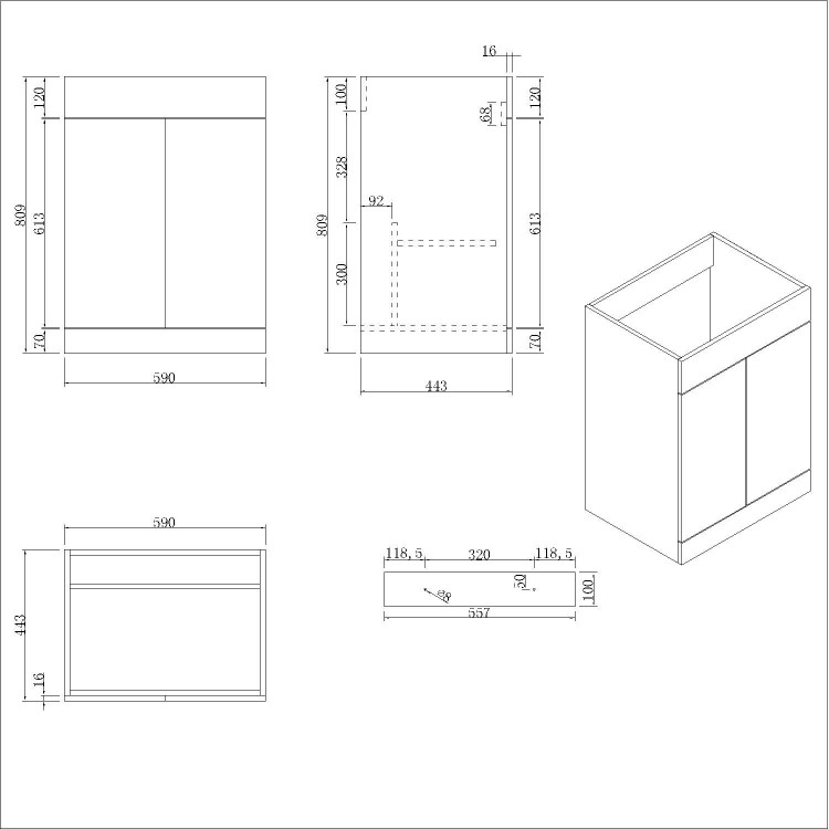 1100mm White Toilet and Sink Unit Right Hand with Square Toilet and Chrome fittings - Ashford